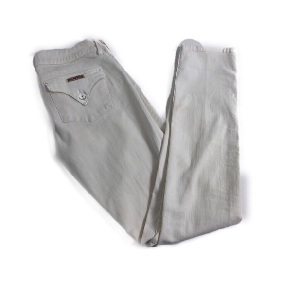 Hudson Jeans Denim - Hudson Collin Flap Skinny Stretch Jean in White 27